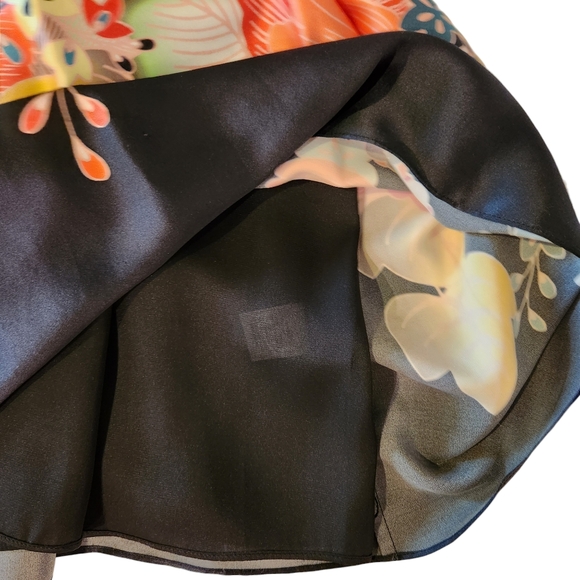 *NWT* Trina Turk 100% Silk Multicolored Tie-Neck Scarf Midi Dress - Picture 8 of 12